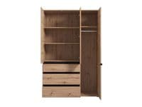 Corbett Artisan Oak Effect 3 Door 3 Drawer Mirrored Wardrobe - 11014106 RZ