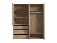 Corbett Artisan Oak Effect 4 Door 3 Drawer Mirrored Wardrobe 183cm - 11014097 RZ