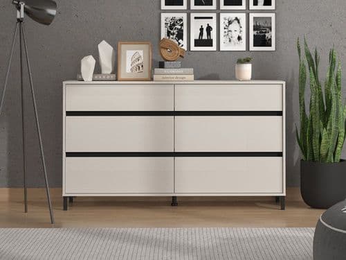 Corbett Cashmere 6 Drawer Wide 157cm Chest of Drawers - 11014145 RZ