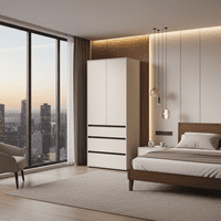 Corbett Matte Cashmere 2 Door 3 Drawer 93cm Wardrobe - 11014685 RZ