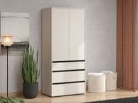 Corbett Matte Cashmere 2 Door 3 Drawer 93cm Wardrobe - 11014685 RZ