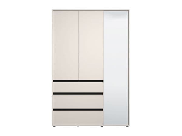 Corbett Matte Cashmere 3 Door 3 Drawer Mirrored Wardrobe - 11014290 RZ