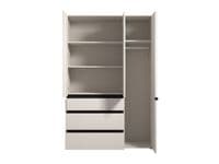 Corbett Matte Cashmere 3 Door 3 Drawer Mirrored Wardrobe 138cm- 11014290 RZ