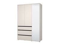 Corbett Matte Cashmere 3 Door 3 Drawer Mirrored Wardrobe 138cm- 11014290 RZ