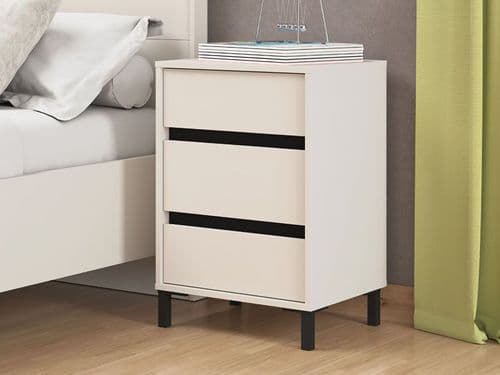 Corbett Matte Cashmere 3 Drawer Bedside - 11014716 RZ
