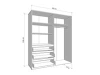 Corbett Matte Cashmere 4 Door 3 Drawer Mirrored Wardrobe 183c.m- 11014287 RZ