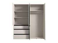 Corbett Matte Cashmere 4 Door 3 Drawer Mirrored Wardrobe 183c.m- 11014287 RZ