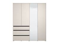 Corbett Matte Cashmere 4 Door 3 Drawer Mirrored Wardrobe 183c.m- 11014287 RZ