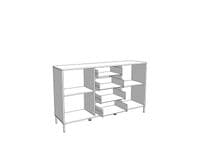 Correze Slatted Artisan Oak Effect And Black 157cm 2 Door 4 Drawer Sideboard - 11013540 RZ