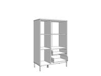 Correze Slatted Artisan Oak Effect And Black Low Showcase Display Cabinet 11013545 RZ