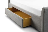 Coruña Light Grey Fabric Double Bed with 2 Drawers JB135