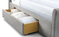 Coruña Light Grey Fabric Double Bed with 2 Drawers JB135