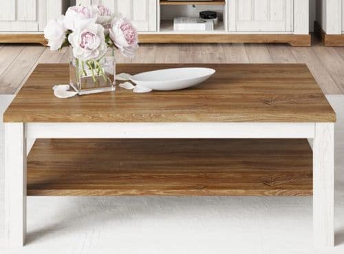 Cottage White Oak and Pine Effect Coffee Table SZCO41