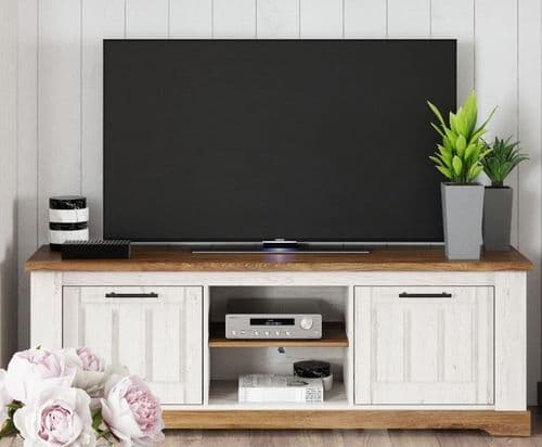 Cottage White Oak and Pine Effect TV Cabinet SZCO25