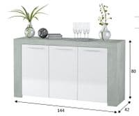 Cubo Grey and White Sideboard - SALE at FurnitureFactor