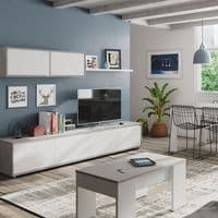 Cubo White And Concrete Grey Effect Coffee Table with Lift-up Storage - 0L1640A S/O