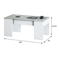 Cubo White And Concrete Grey Effect Coffee Table with Lift-up Storage - 0L1640A S/O