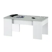 Cubo White And Concrete Grey Effect Coffee Table with Lift-up Storage - 0L1640A S/O