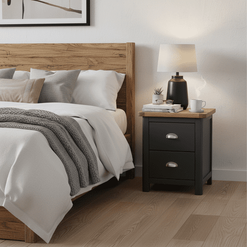 Darian 2 drawer bedside cabinet DK210 CP