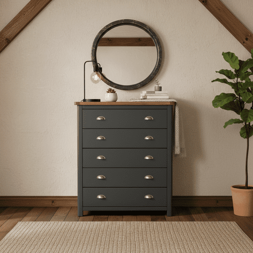 Darian 5 Drawer Chest in Midnight Blue DK215 CP