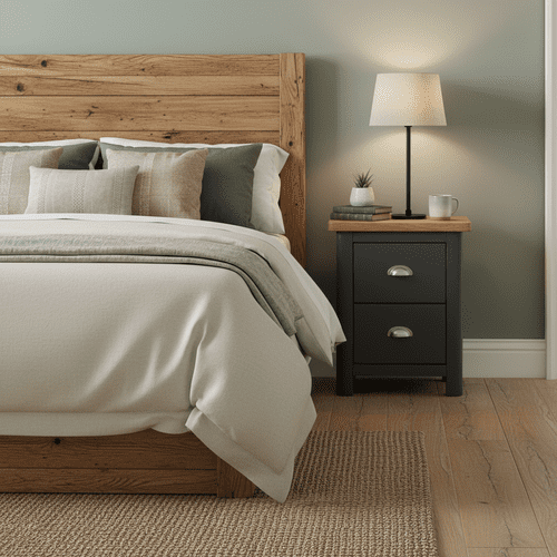 Darian Slim 2 drawer bedside cabinet DK209 CP