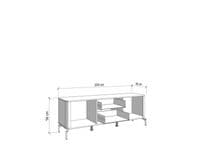 Darwen Cashmere And Oak Effect 2 Door 154cm TV Cabinet Unit - 11014453 RZ