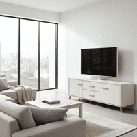 Darwen Cashmere And Oak Effect 2 Door 154cm TV Cabinet Unit - 11014453 RZ