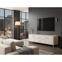 Darwen Cashmere And Oak Effect Large Wide 180cm TV Cabinet Unit - 11014490 RZ