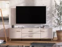 Darwen Cashmere And Oak Effect Large Wide 180cm TV Cabinet Unit - 11014490 RZ