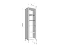 Darwen Cashmere And Oak Effect Tall Slim 2 Door Showcase Display Cabinet Unit - 11014451 RZ