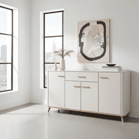 Darwen Cashmere And Oak Effect Wide 180cm 4 Door Sideboard Storage Unit - 11014491 RZ