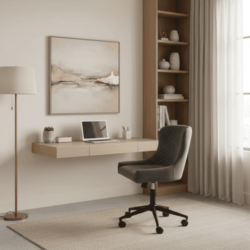 Declan Grey Velvet Upholstered Office Chair - JB26