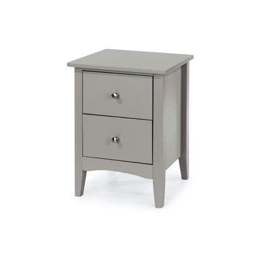 Denver Light Grey 2 Drawer Bedside Cabinet CMG510 CP