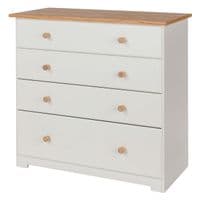Denver Soft Cream & Oak 4 Drawer Chest CL514