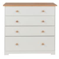 Denver Soft Cream & Oak 4 Drawer Chest CL514