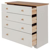 Denver Soft Cream & Oak 4 Drawer Chest CL514