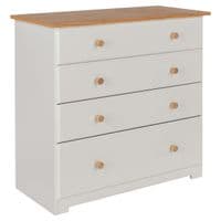 Denver Soft Cream & Oak 4 Drawer Chest CL514