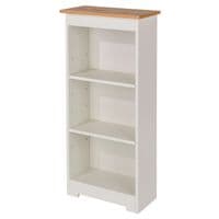Denver Soft Cream & Oak Low Narrow Bookcase CL919