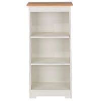 Denver Soft Cream & Oak Low Narrow Bookcase CL919