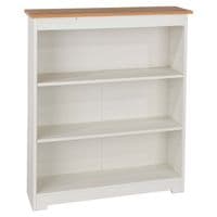 Denver Soft Cream & Oak Low Wide Bookcase CL918