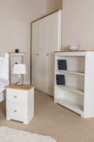 Denver Soft Cream & Oak Low Wide Bookcase CL918