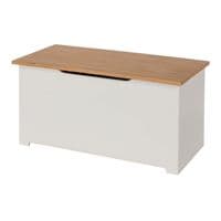 Denver Soft Cream & Oak Ottoman Storage Box CL540