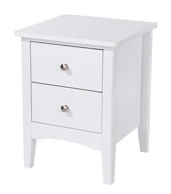 Denver White 2 Drawer Petite Bedside Cabinet CMW509 CP