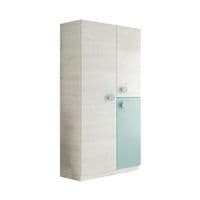 Diaby White & Aqua Green 3 Door Wardrobe - 0J7446Y - S/O