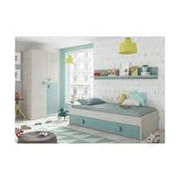 Diaby White & Aqua Green 3 Door Wardrobe - 0J7446Y - S/O