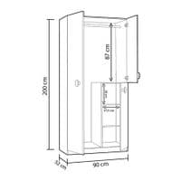 Diaby White & Aqua Green 3 Door Wardrobe - 0J7446Y - S/O