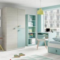Diaby White & Aqua Green 3 Door Wardrobe - 0J7446Y - S/O