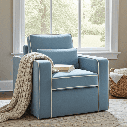 Diago Soft Ice Blue Fabric Lounge Arm Chair - 25LD