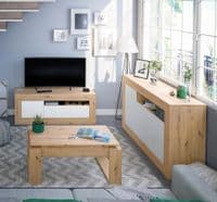 Diego Nordic Oak And White 2 Door TV Unit Cabinet 016627W S/O