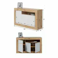 Diego Nordic Oak And White 3 Door Sideboard 016628W S/O